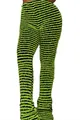 Leggings in maglia pelosa a righe verdi e nere a vita alta eleganti da donna - Taglia S / Pantaloni e gonne / Verde fluorescente