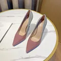 Eleganti décolleté a punta con tacco alto e sfumatura di glitter rosa e argento da donna - 34 / Tacco a Spillo da 10cm / Sfumatura rosa