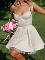 Elegant cream mini suspender dress featuring a high-waist multi-layer mesh puff skirt - XS / Dresses / Creamy Apricot