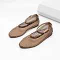Vue détaillée des chaussures plates en maille respirante pour femmes avec bride léopard - 35 / Imprimé léopard
