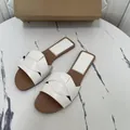 Eleganti sandali piatti bianchi a punta quadrata con design a fasce incrociate intrecciate - Bianco