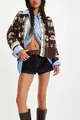 Stylish brown floral knit cardigan for women with button closure and a relaxed fit - S / Tops / Coffee