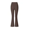 High-waisted brown flare yoga pants with soft brushed fabric for fitness and yoga - S / Bottoms / Coffee