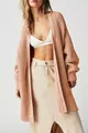 Oversize Strickjacke in Pfirsichfarbe für Damen, ideal für gemütliche Herbst- und Winter-Looks. - XL / Oberteile / Altrosa