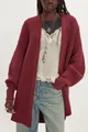 Elegante cardigan bordeaux oversize in maglia da donna con design premium e vestibilità comoda - Bordeaux