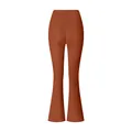 High-waisted brushed micro flare yoga pants for fitness in terracotta burnt orange color - Orange