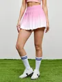 Women's gradient pink high-waist pleated tennis skirt with quick-dry fabric - S / Bottoms / Pink