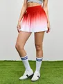 Red to white gradient pleated tennis skirt with high waist and quick-dry fabric - S / Bottoms / Orange Red