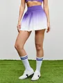 Lila Ombré Tennisrock für Damen mit hoher Taille, plissiert und schnelltrocknend - Hellviolett