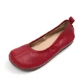 Ballerine rosse rétro con punta divisa plissettata e finitura in morbida pelle - Rosso