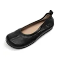 Eleganti ballerine nere con finta punta divisa, texture martellata e design senza lacci - Nero