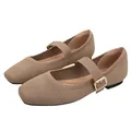 Ballerines Mary Jane en maille kaki avec bride à boucle - 35 / Kaki