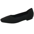 Sleek black flyknit woven ballet flats for women with square toe design. - 35 / Black