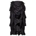 Gothic black high-low ruffled skirt perfect for Halloween and pirate costume performances - S / Bottoms / Black