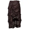 Victorian steampunk high-low ruffled skirt in dark brown for pirate themed costumes - S / Bottoms / Coffee