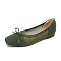 Ballerines élégantes en maille vert olive avec nœud et design en mesh respirant - Vert Militaire