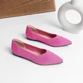 Scarpe basse in maglia rosa a punta per donna, comode ballerine traspiranti per gravidanza - Rosso rosa