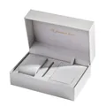 Detailed internal view of a premium white watch gift box with To forever love text - Forever Love Box