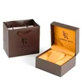 Set de caja de regalo para reloj marrón premium con bolsa y terciopelo naranja. - Caja Marrón LR Con Bolsa
