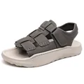 Sandali da spiaggia grigi da uomo con cinturini intrecciati e suola spessa beige - 38 / Grigio