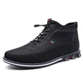 Botas casuales de hombre de corte alto en negro con bordado lateral - Negro