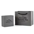 Elegante caja de regalo para relojes gris oscuro con bolsa de papel de lujo a juego - Caja de Regalo Gris Niebla