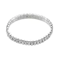 Elegant silver stretch tennis bracelet with sparkling square-cut crystals for women - Iced Out Bracelet