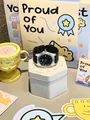 Montre Gccliyo minimaliste en silicone avec boîtier transparent sur boîte cadeau blanche - Style Amusant Trophée (2368) / Noir Doux et Cool (Avec Coffret Cadeau)