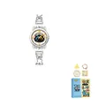 Coffret cadeau montre chat mignon avec illustrations colorées pour fillettes et enfants - Style Pendentif Jaune / Ensemble Argent Jaune