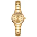 Elegante reloj de mujer estilo vintage dorado con cristal facetado y correa de metal - Todo Dorado