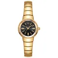 Reloj de lujo para mujer estilo vintage con correa dorada y esfera negra elegante - Negro y Oro