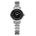 Elegante orologio al quarzo da donna con cinturino in acciaio argento e quadrante nero - Stile 2126 (2126 Acciaio Argento Nero) / Argento/Nero