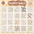 Lot de 20 feuilles d'autocollants PET d'animaux mignons pour scrapbooking et agenda (8x8cm) - Paquet de 20 Feuilles / Peluche quotidien (20 pièces)