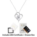 1 Carat Moissanite Heart Pendant Necklace in S925 Silver with GRA Certificate Box - 925 Silver / Chain Length 45cm / GRA Certificate + Drawer Box / Moissanite Pendant