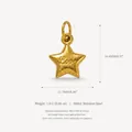 Minimalist 18K gold plated stainless steel star pendant with Love engraving for DIY - Love