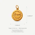 Fashion gold plated stainless steel circular pendant engraved with Brave heart pattern - Brave Style