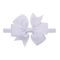 Lavender baby girl headband with a grograin ribbon fishtail bow and elastic strap - Purple (25)