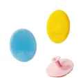 Cepillos de silicona suave para masaje del cuero cabelludo del bebé en azul amarillo rosa - Amarillo