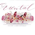 Elegant butterfly hair clip featuring pink rhinestones and purple marquise crystals - Flying Butterfly