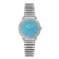Reloj de lujo IBSO para mujer en plata con esfera azul y bisel de pedrería. - Plata & Azul