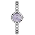 Elegant silver bracelet watch for women with a purple shell dial and quartz movement - Silver Case Purple Dial Silver Strap