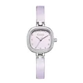 Montre bracelet carrée élégante pour femme avec cadran lavande et strass - Avec Boîte d'Origine / Violet de Rêve
