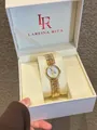 Elegant gold bracelet watch for women presented in a luxury Lareina Rita gift box - Gold & White