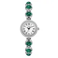 Montre-bracelet vintage pour femme en argent avec pierres turquoise et cadran romain - Boîtier Argenté Turquoise (52108)