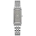 GEDI elegant rectangular quartz watch for women with silver steel strap and grey dial - Silver Case Gray Dial Steel Band (13080)