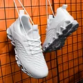 Atmungsaktive weiße Herren-Laufschuhe mit Fly-Knit-Obermaterial und Klingen-Sohle - 39 / Weiß