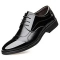 Klassische Herren-Business-Schuhe aus schwarzem Lackleder im eleganten Oxford-Stil - 38 / Schwarz