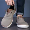 Chaussures pieds nus respirantes pour hommes à bout large en maille taupe confortable - 39 / Style Pieds Nus à Bout Large (NK29) / Khaki