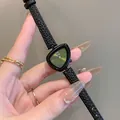 Elegante orologio da donna GEDI con quadrante a triangolo verde e cinturino nero - Cinturino Nero Quadrante Verde Cornice Gun