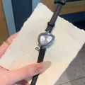 Orologio GEDI da donna con design a triangolo, cassa argento e cinturino in pelle - Cinturino Nero Cassa Argento Bianco